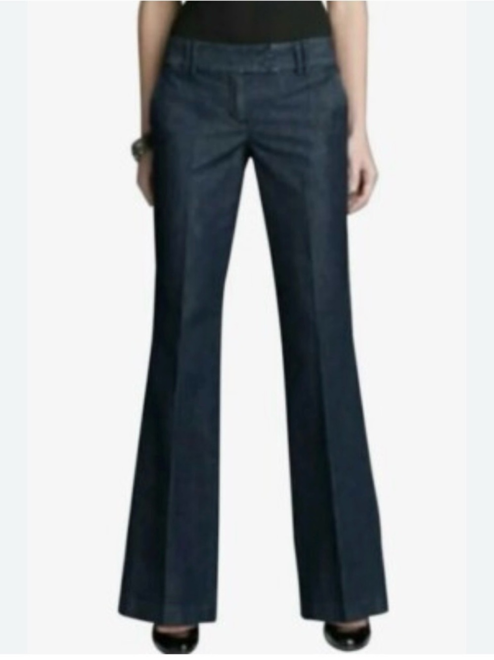 Express Editor-style Dark Wash Flared Jeans - size 4R